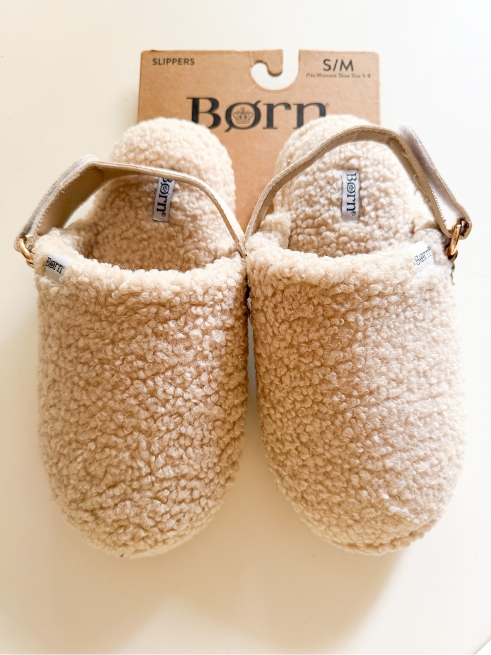 NWT Born Sherpa Slingback Slippers